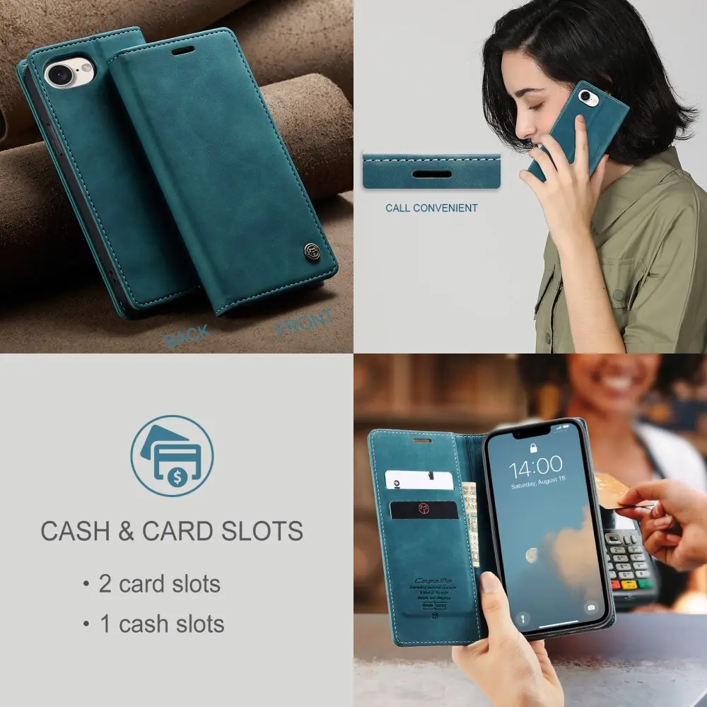CaseMe 013 Apple iPhone 17e / 16e Hoesje Book Case met Standaard Blauw afbeelding 7