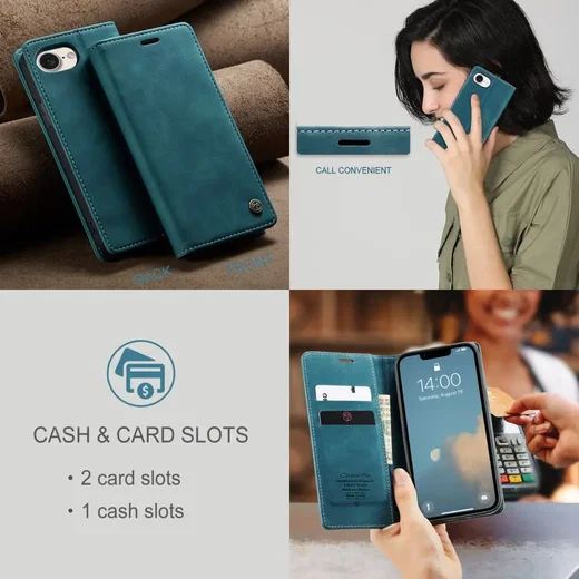 CaseMe 013 Apple iPhone 17e / 16e Hoesje Book Case met Standaard Blauw afbeelding 7