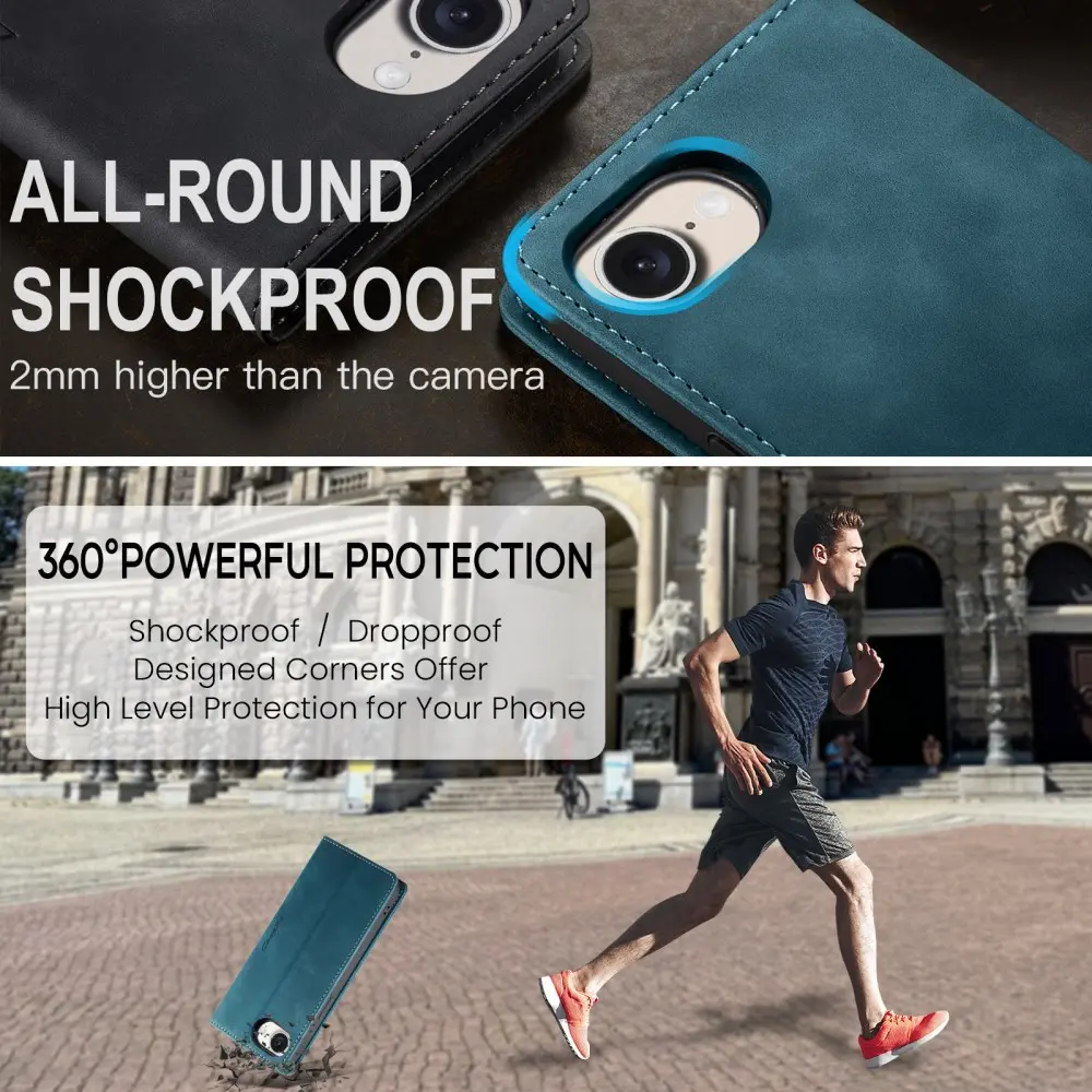 CaseMe 013 Apple iPhone 17e / 16e Hoesje Book Case met Standaard Blauw afbeelding 9