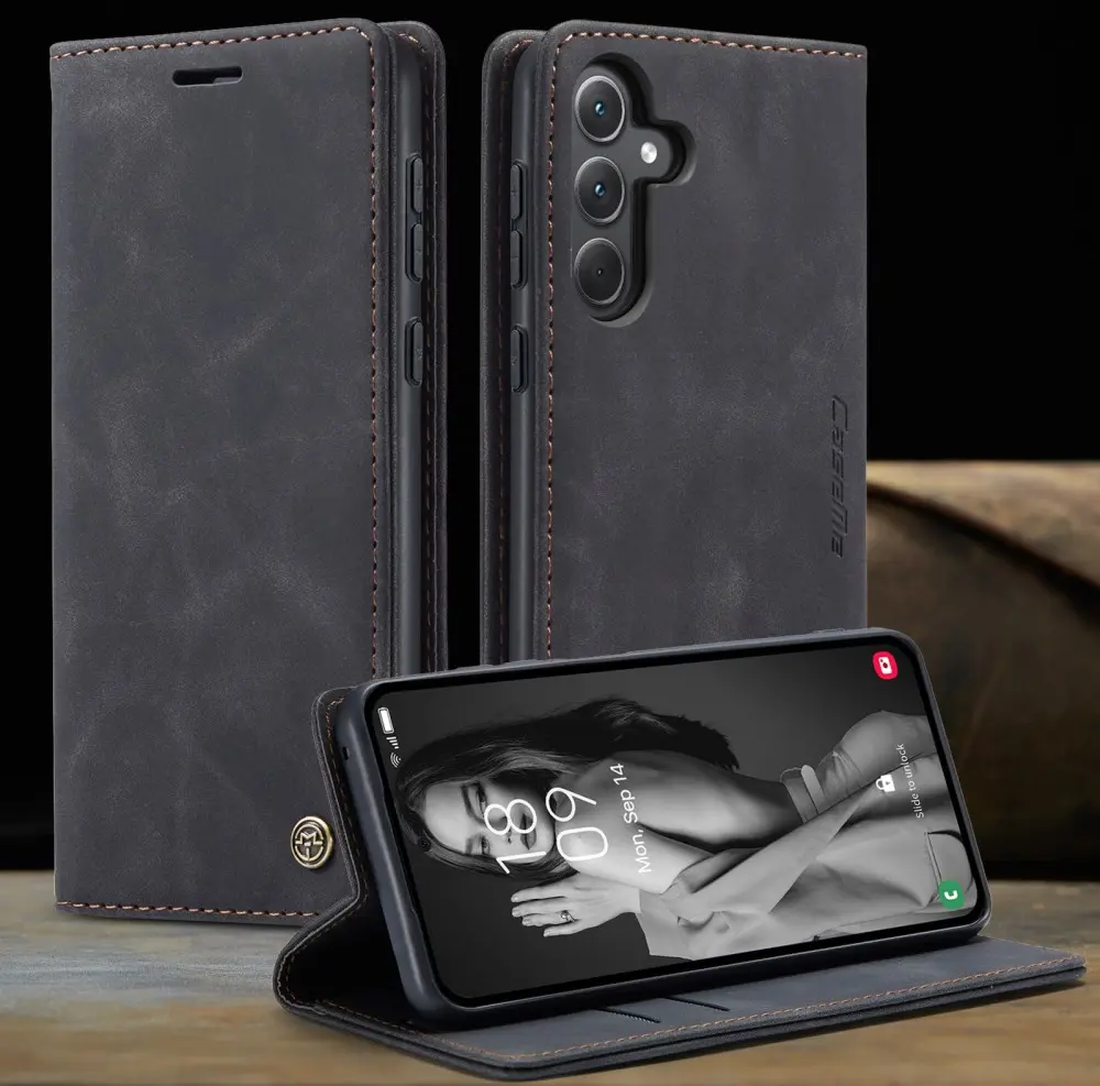 CaseMe 013 Samsung Galaxy A56 Hoesje Book Case met Standaard Zwart afbeelding 10