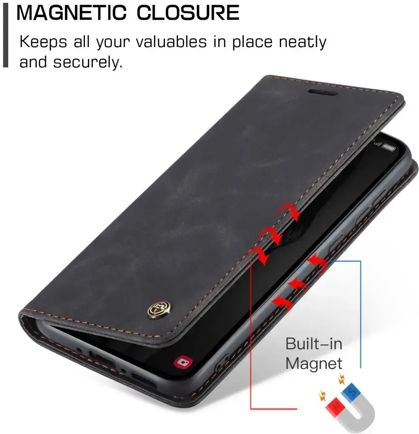 CaseMe 013 Samsung Galaxy A56 Hoesje Book Case met Standaard Zwart afbeelding 3