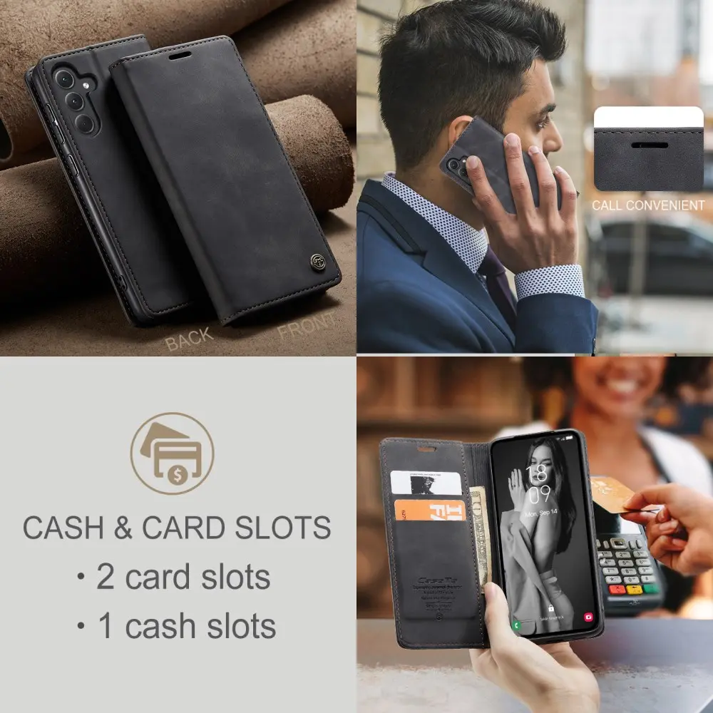CaseMe 013 Samsung Galaxy A56 Hoesje Book Case met Standaard Zwart afbeelding 9