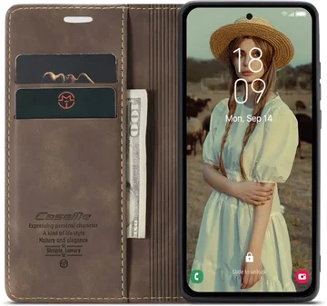 CaseMe 013 Samsung Galaxy A56 Hoesje Book Case met Standaard Bruin