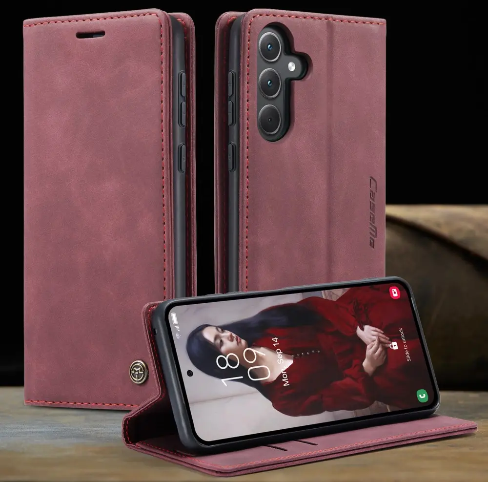 CaseMe 013 Samsung Galaxy A56 Hoesje Book Case met Standaard Rood afbeelding 10