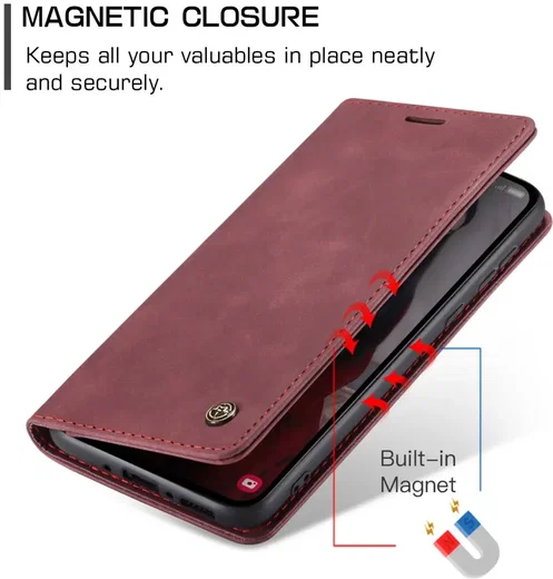 CaseMe 013 Samsung Galaxy A56 Hoesje Book Case met Standaard Rood afbeelding 3