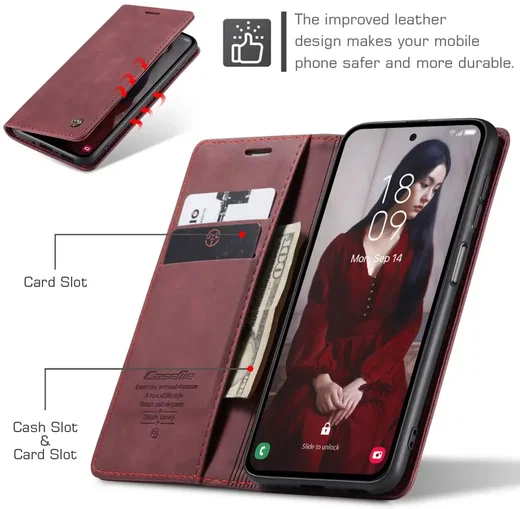 CaseMe 013 Samsung Galaxy A56 Hoesje Book Case met Standaard Rood afbeelding 7