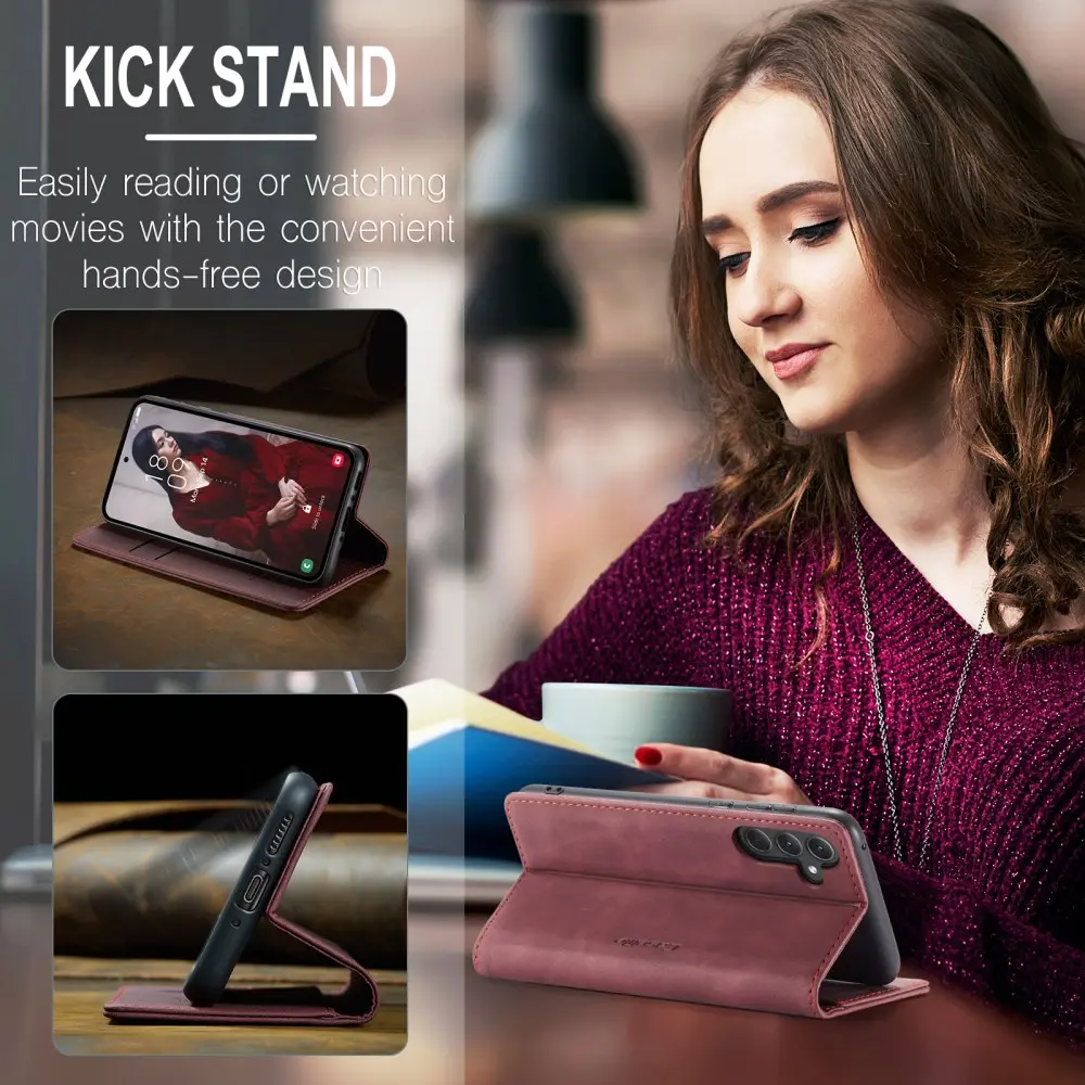 CaseMe 013 Samsung Galaxy A56 Hoesje Book Case met Standaard Rood afbeelding 8