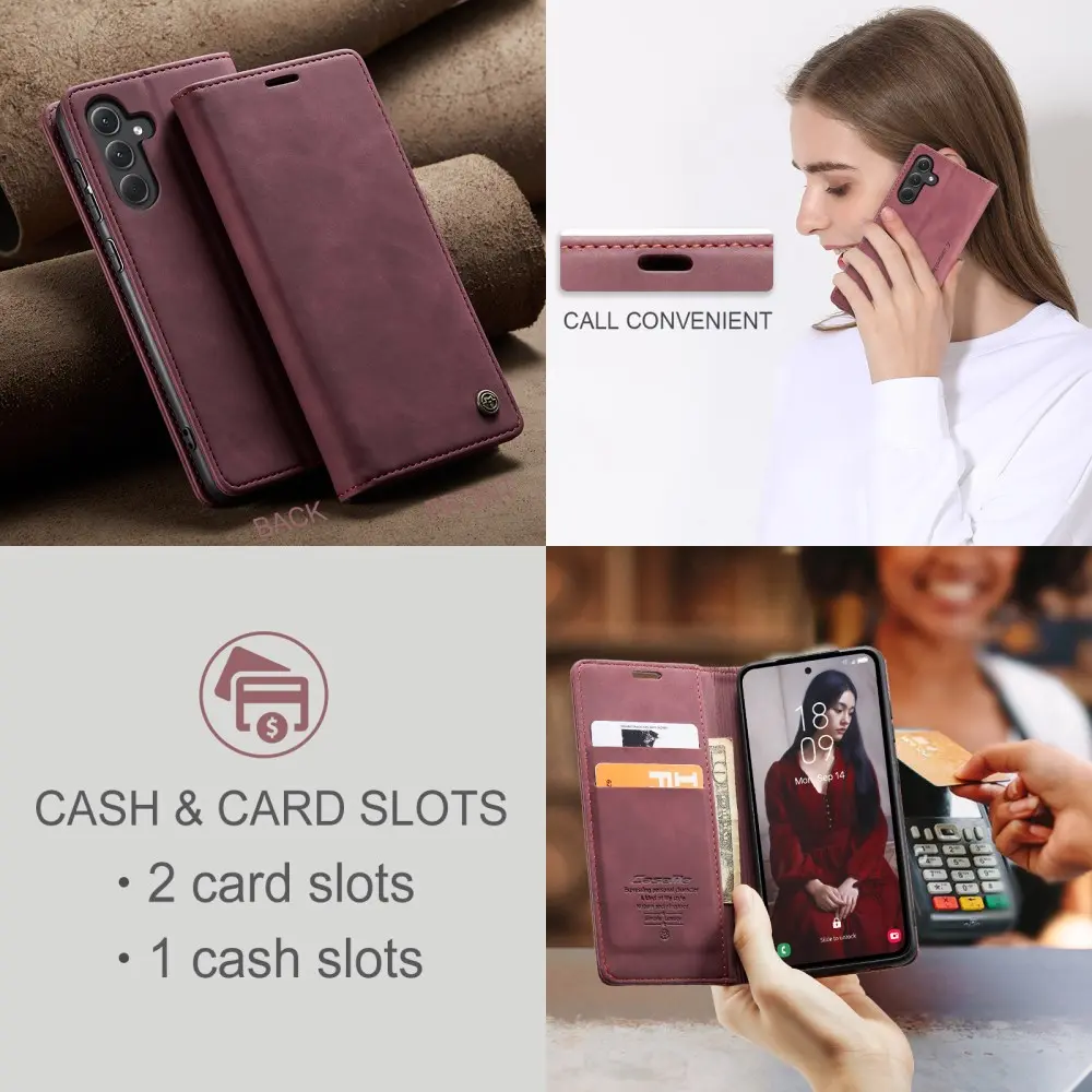 CaseMe 013 Samsung Galaxy A56 Hoesje Book Case met Standaard Rood afbeelding 9