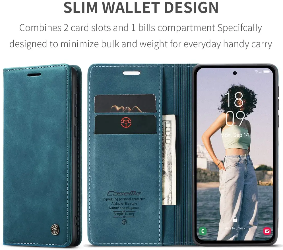 CaseMe 013 Samsung Galaxy A56 Hoesje Book Case met Standaard Blauw afbeelding 11
