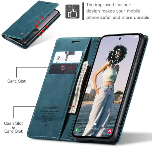 CaseMe 013 Samsung Galaxy A56 Hoesje Book Case met Standaard Blauw afbeelding 7