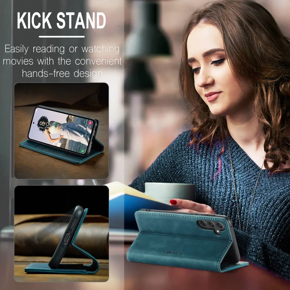 CaseMe 013 Samsung Galaxy A56 Hoesje Book Case met Standaard Blauw afbeelding 8