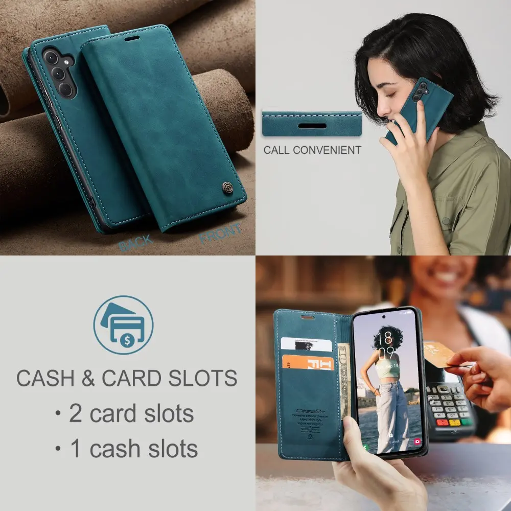 CaseMe 013 Samsung Galaxy A56 Hoesje Book Case met Standaard Blauw afbeelding 9