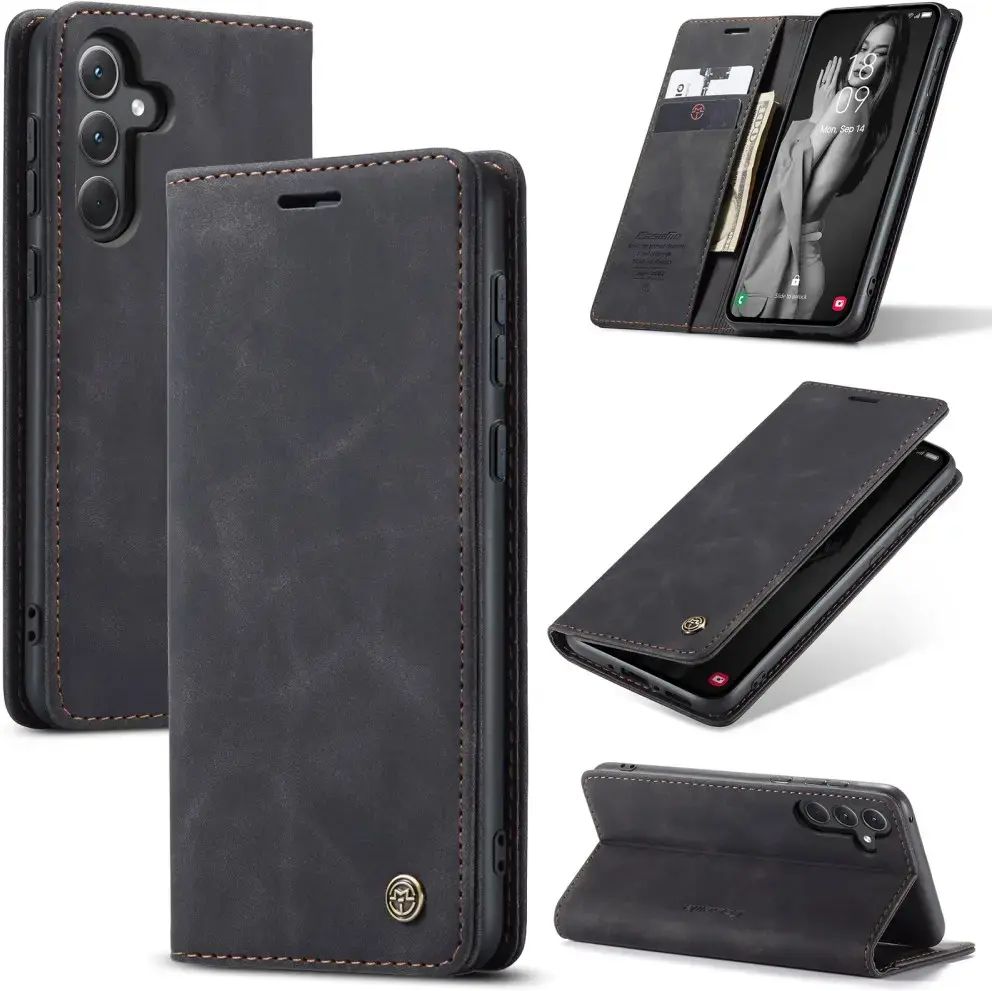 CaseMe 013 Samsung Galaxy A36 Hoesje Book Case met Standaard Zwart afbeelding 2