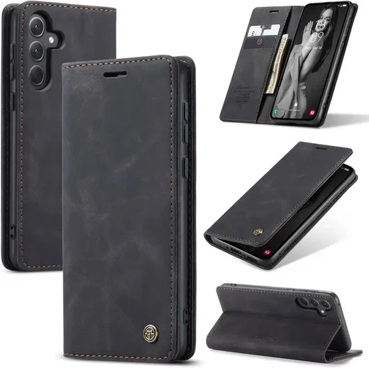 CaseMe 013 Samsung Galaxy A36 Hoesje Book Case met Standaard Zwart afbeelding 2