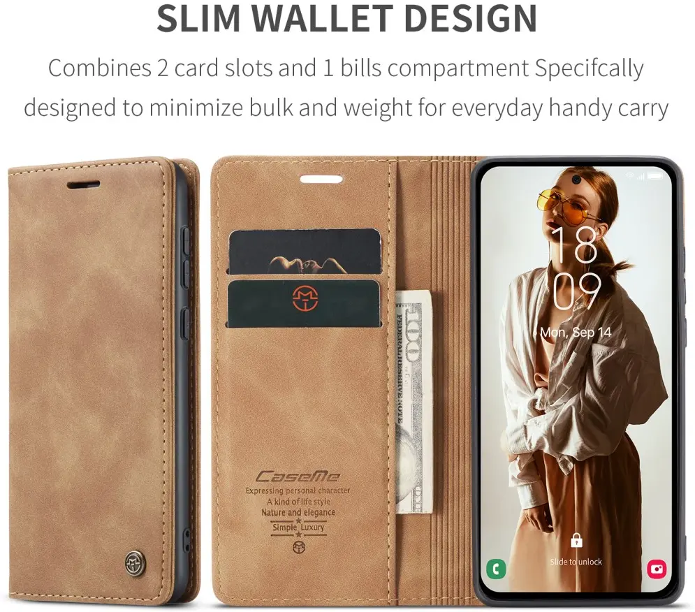 CaseMe 013 Samsung Galaxy A36 Hoesje Book Case met Standaard Bruin afbeelding 11