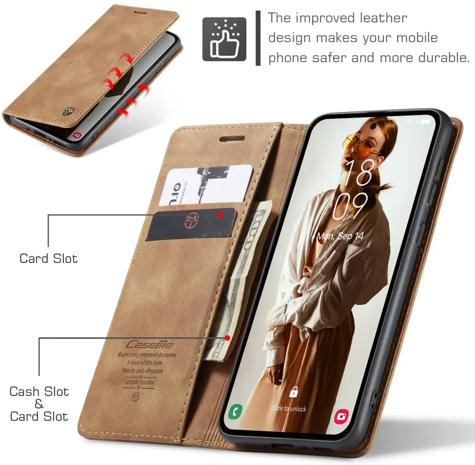 CaseMe 013 Samsung Galaxy A36 Hoesje Book Case met Standaard Bruin afbeelding 7