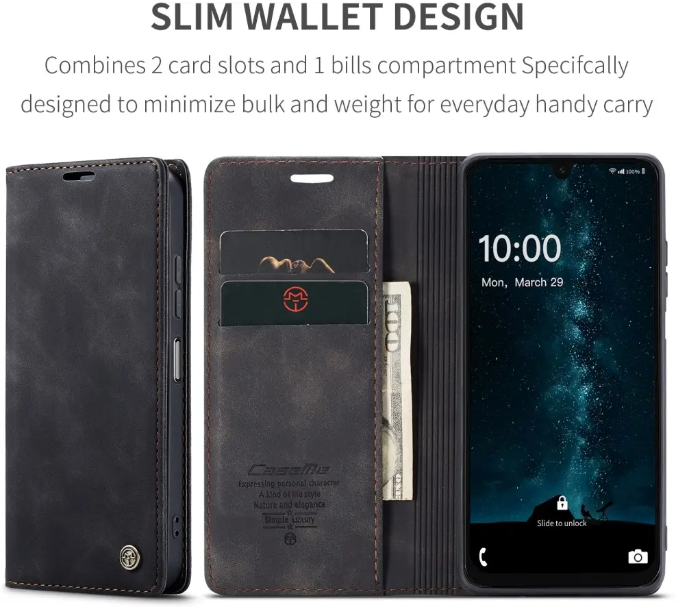CaseMe 013 Samsung Galaxy A26 Hoesje Book Case met Standaard Zwart afbeelding 11