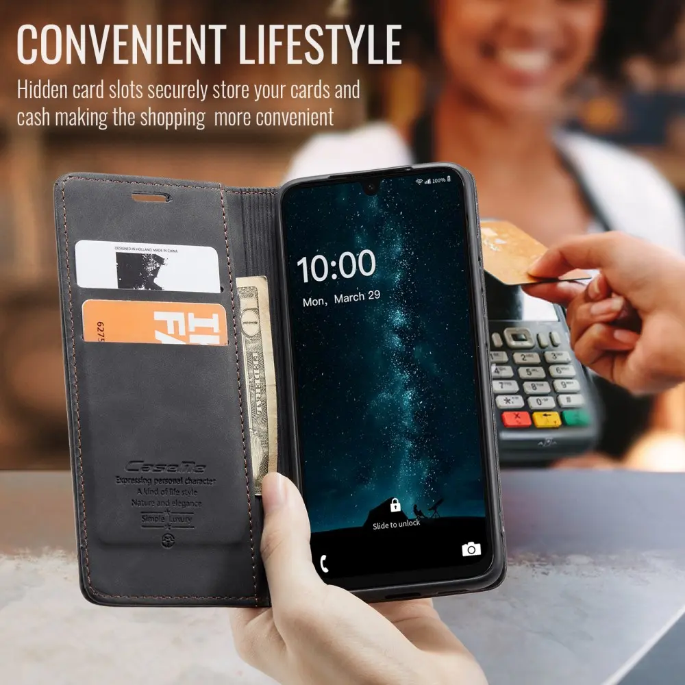 CaseMe 013 Samsung Galaxy A26 Hoesje Book Case met Standaard Zwart afbeelding 5