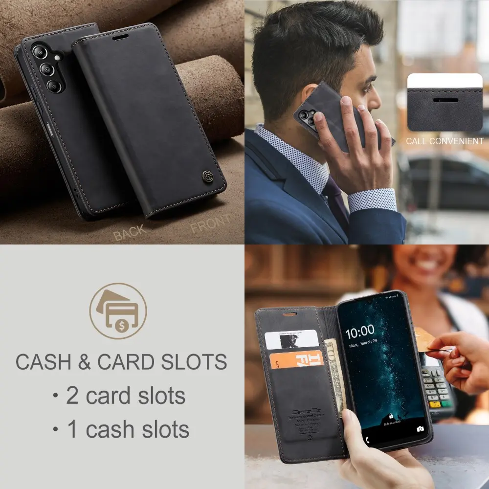 CaseMe 013 Samsung Galaxy A26 Hoesje Book Case met Standaard Zwart afbeelding 9