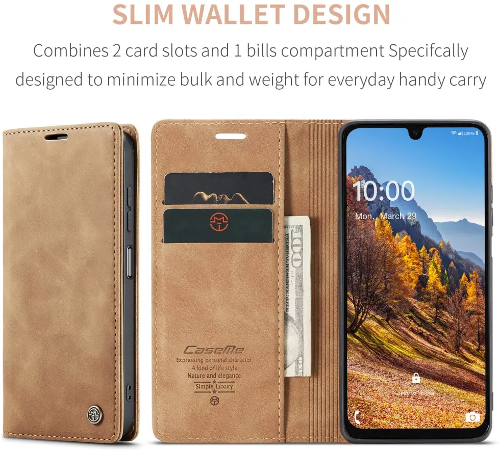 CaseMe 013 Samsung Galaxy A26 Hoesje Book Case met Standaard Bruin afbeelding 11