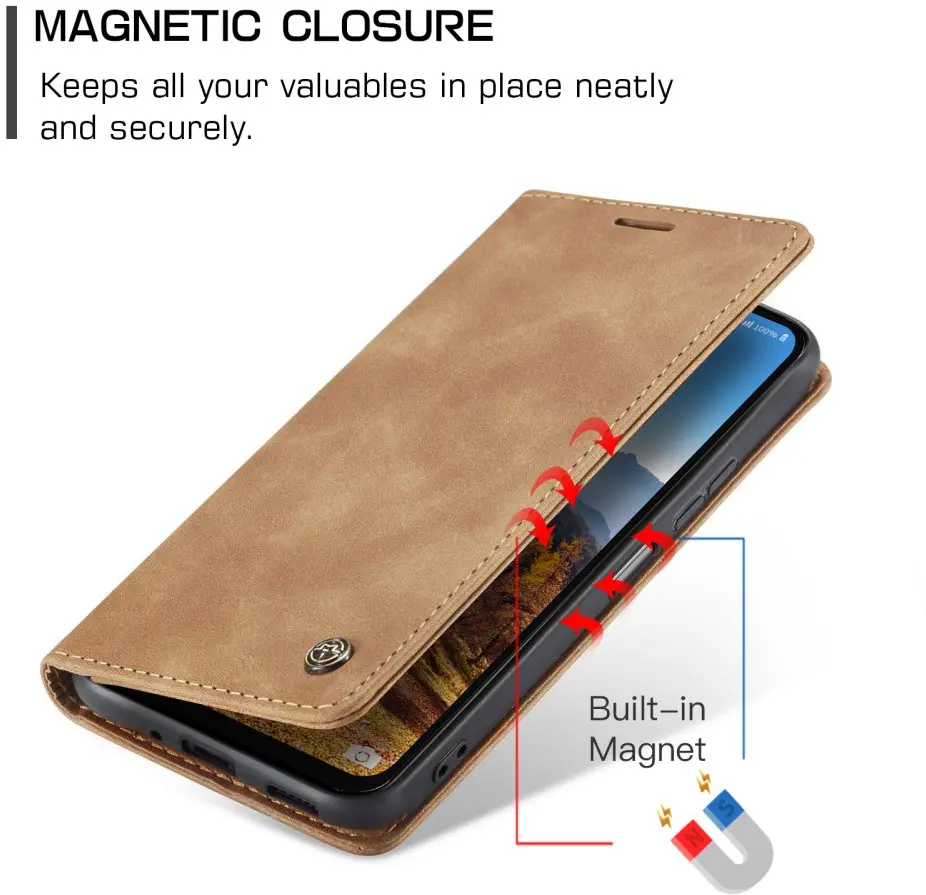CaseMe 013 Samsung Galaxy A26 Hoesje Book Case met Standaard Bruin afbeelding 3
