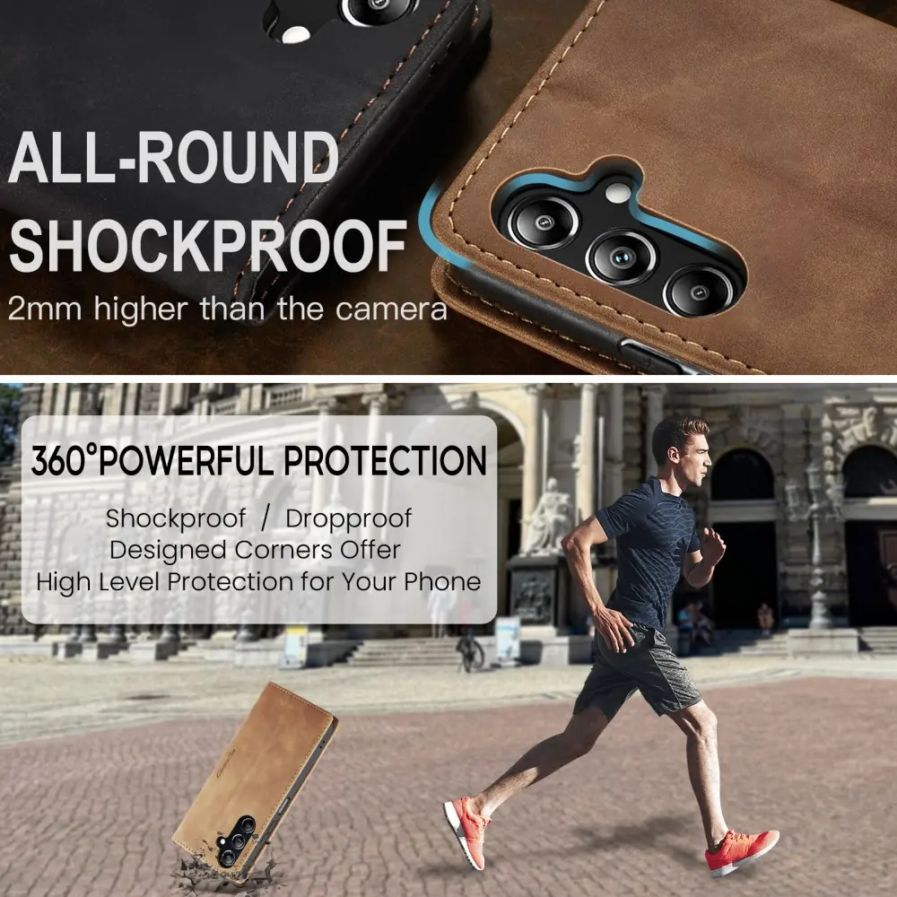CaseMe 013 Samsung Galaxy A26 Hoesje Book Case met Standaard Bruin afbeelding 4