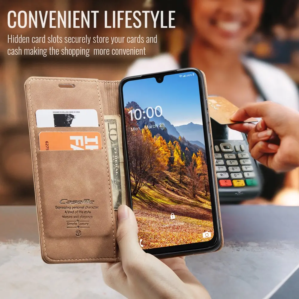 CaseMe 013 Samsung Galaxy A26 Hoesje Book Case met Standaard Bruin afbeelding 5