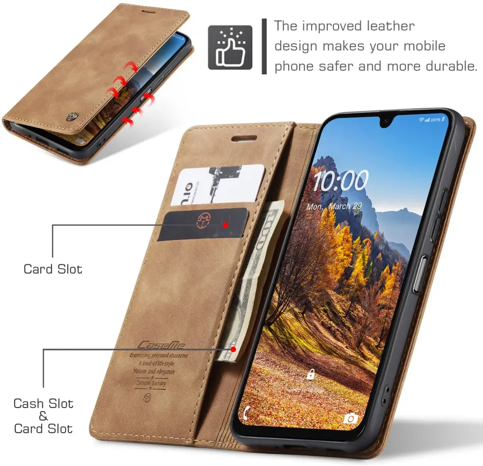 CaseMe 013 Samsung Galaxy A26 Hoesje Book Case met Standaard Bruin afbeelding 7