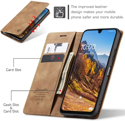 CaseMe 013 Samsung Galaxy A26 Hoesje Book Case met Standaard Bruin afbeelding 7