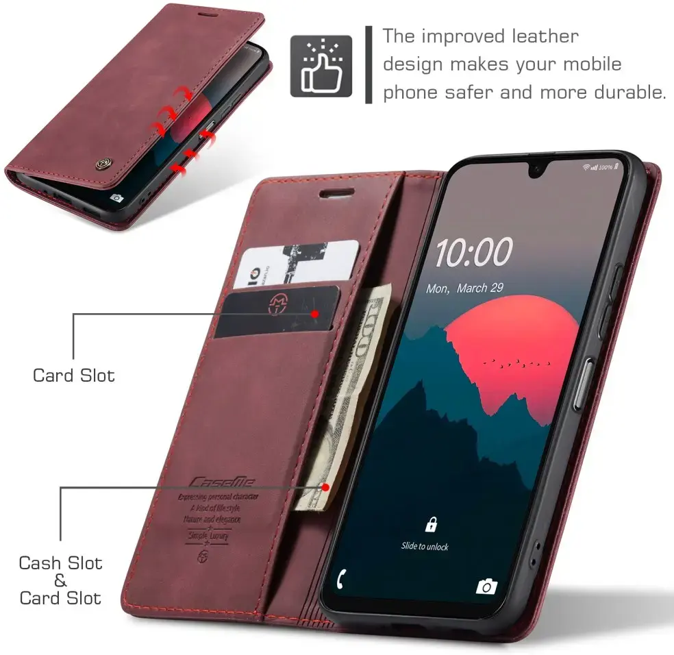 CaseMe 013 Samsung Galaxy A26 Hoesje Book Case met Standaard Rood afbeelding 7