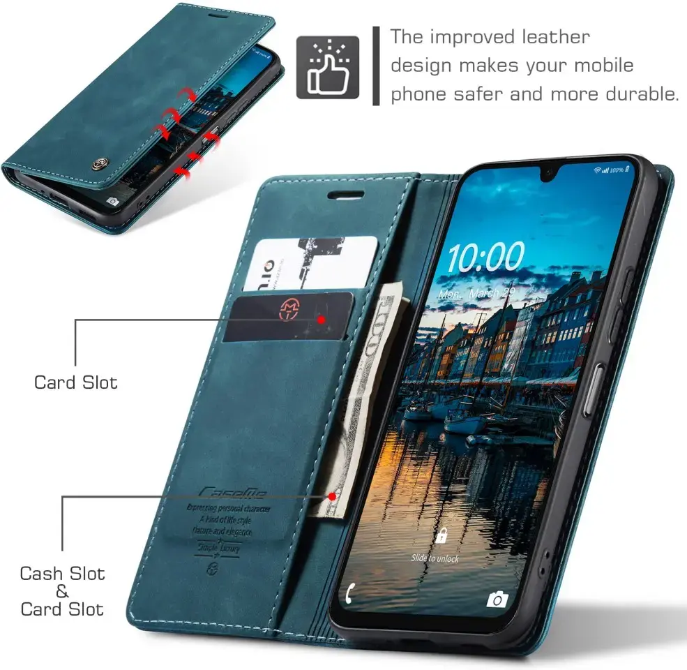 CaseMe 013 Samsung Galaxy A26 Hoesje Book Case met Standaard Blauw afbeelding 7