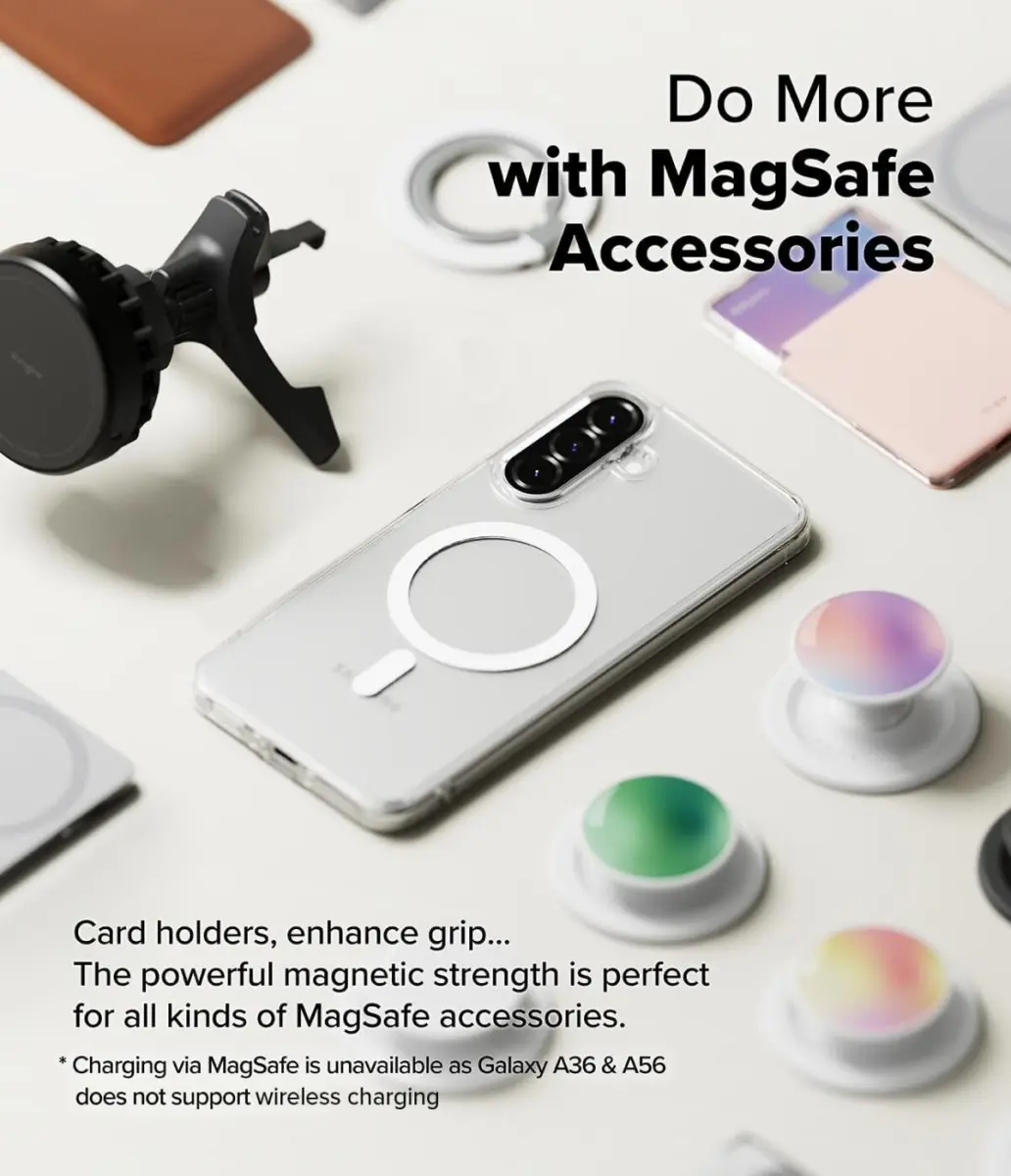 Ringke Fusion Magnetic Samsung Galaxy A56 / A36 Hoesje MagSafe Transparant afbeelding 4