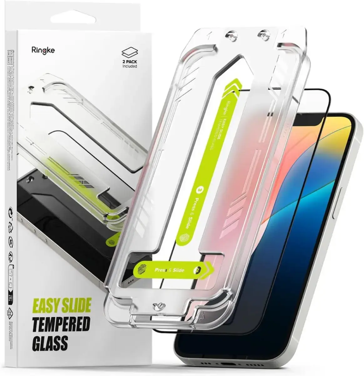 Ringke Easy Slide iPhone 17e/16e/14/13/13 Pro Screen Protector met Jig 2-Pack afbeelding 1