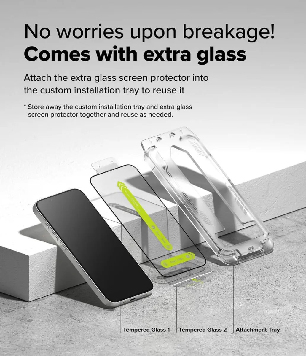 Ringke Easy Slide iPhone 17e/16e/14/13/13 Pro Screen Protector met Jig 2-Pack afbeelding 6