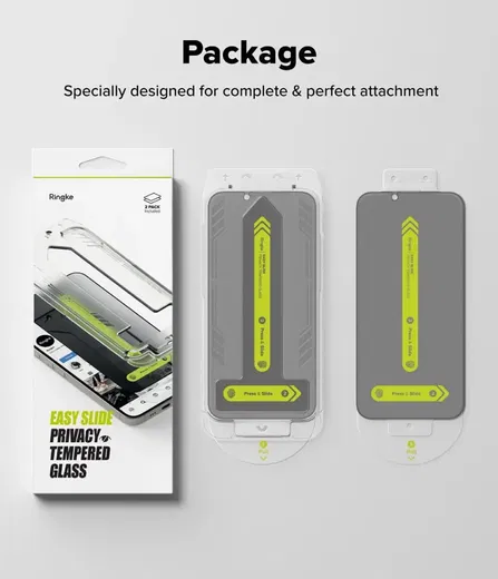 Ringke Easy Slide Privacy iPhone 16e/14/13/13 Pro Screen Protector Jig 2-Pack afbeelding 10