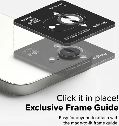 Ringke Frame Glass Apple iPhone 17e / 16e Camera Protector Zwart (2-Pack) afbeelding 4