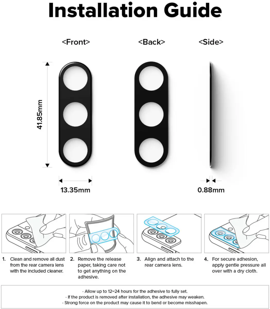 Ringke Full Cover Glass Samsung Galaxy A36 Camera Protector Glas (2-Pack) afbeelding 13