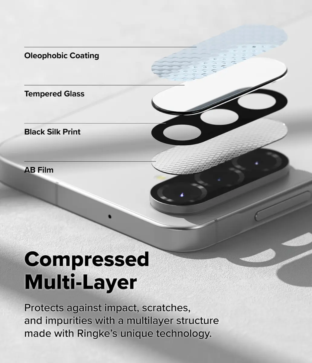 Ringke Full Cover Glass Samsung Galaxy A36 Camera Protector Glas (2-Pack) afbeelding 4