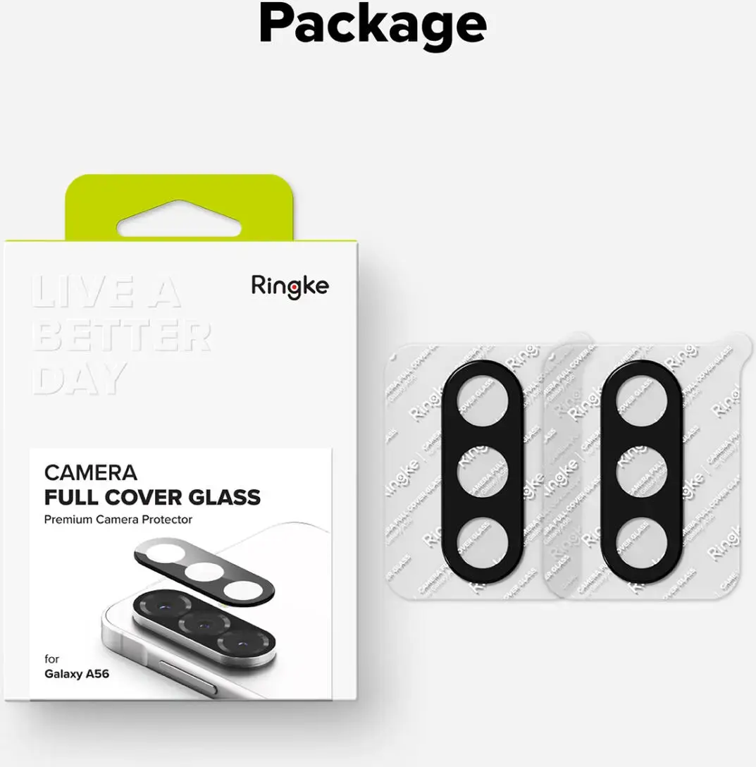 Ringke Full Cover Glass Samsung Galaxy A56 Camera Protector Glas (2-Pack) afbeelding 14