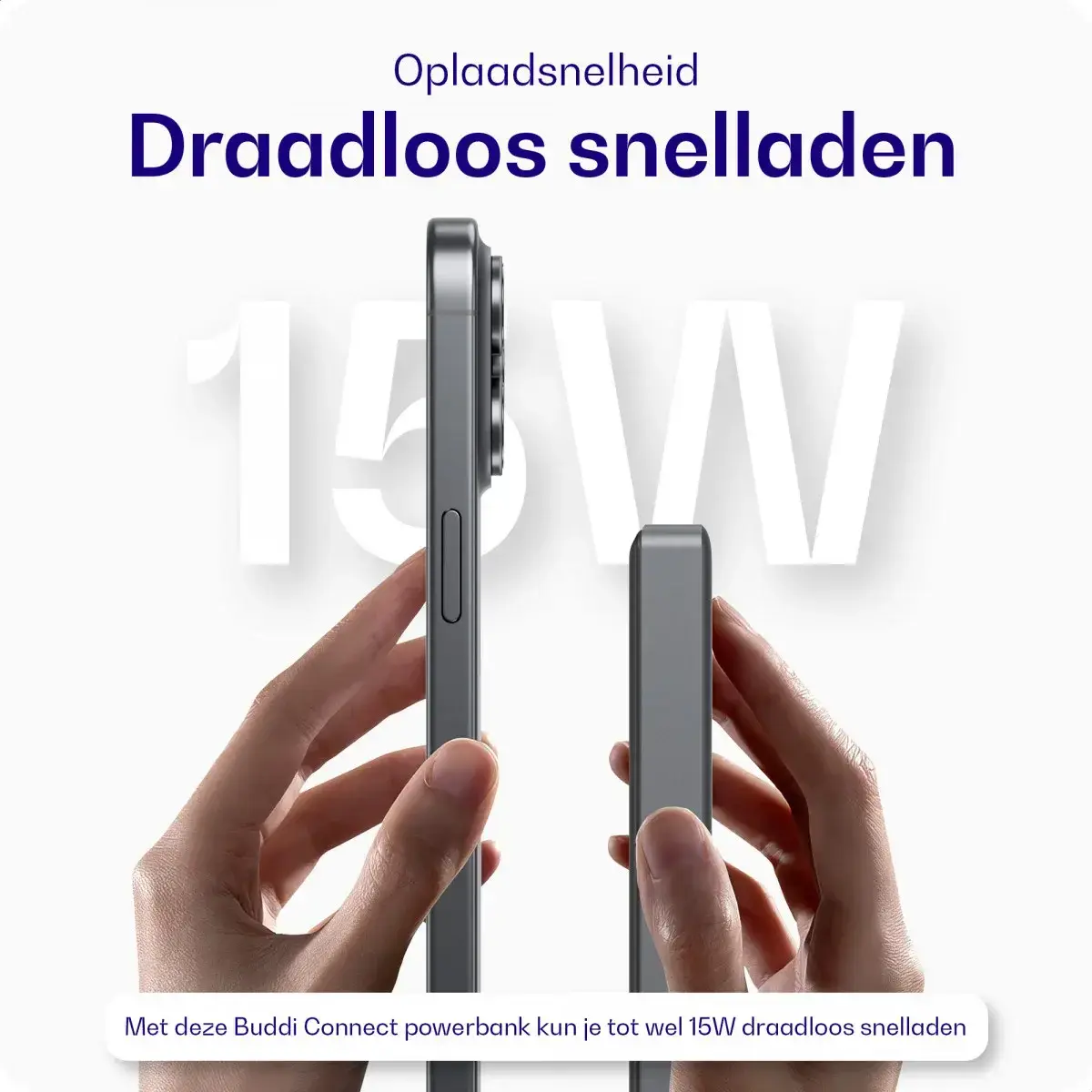 Buddi Connect 10.000 mAh MagSafe Powerbank Duo Pack Zwart 20W afbeelding 2