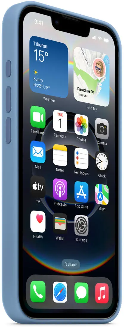 Origineel Apple iPhone 17e / 16e Hoesje Silicone Case Blauw afbeelding 2