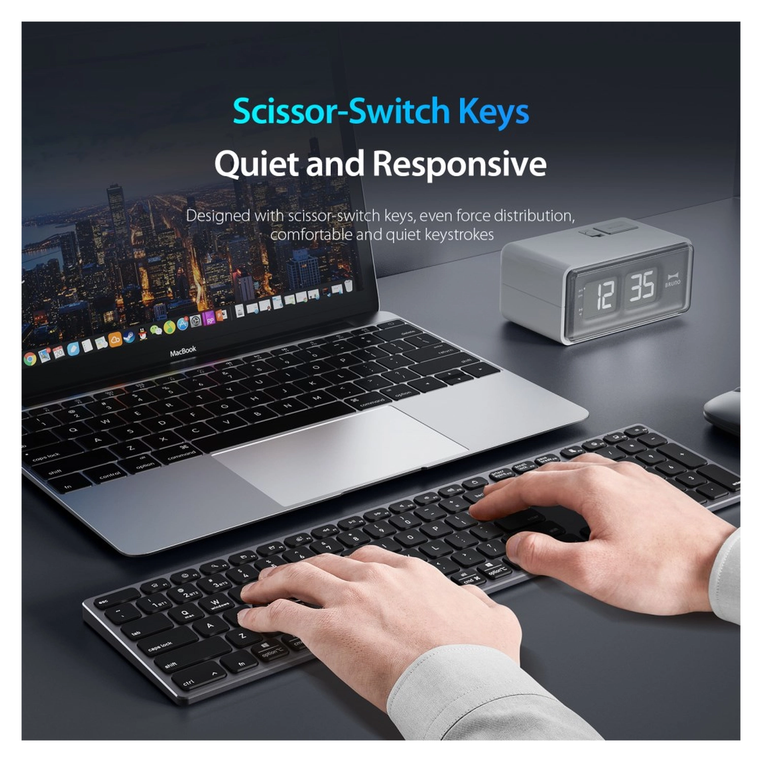 Dux Ducis LK Series Draadloos Toetsenbord Bluetooth Keyboard Zwart afbeelding 3