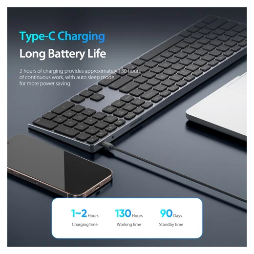 Dux Ducis LK Series Draadloos Toetsenbord Bluetooth Keyboard Zwart afbeelding 5