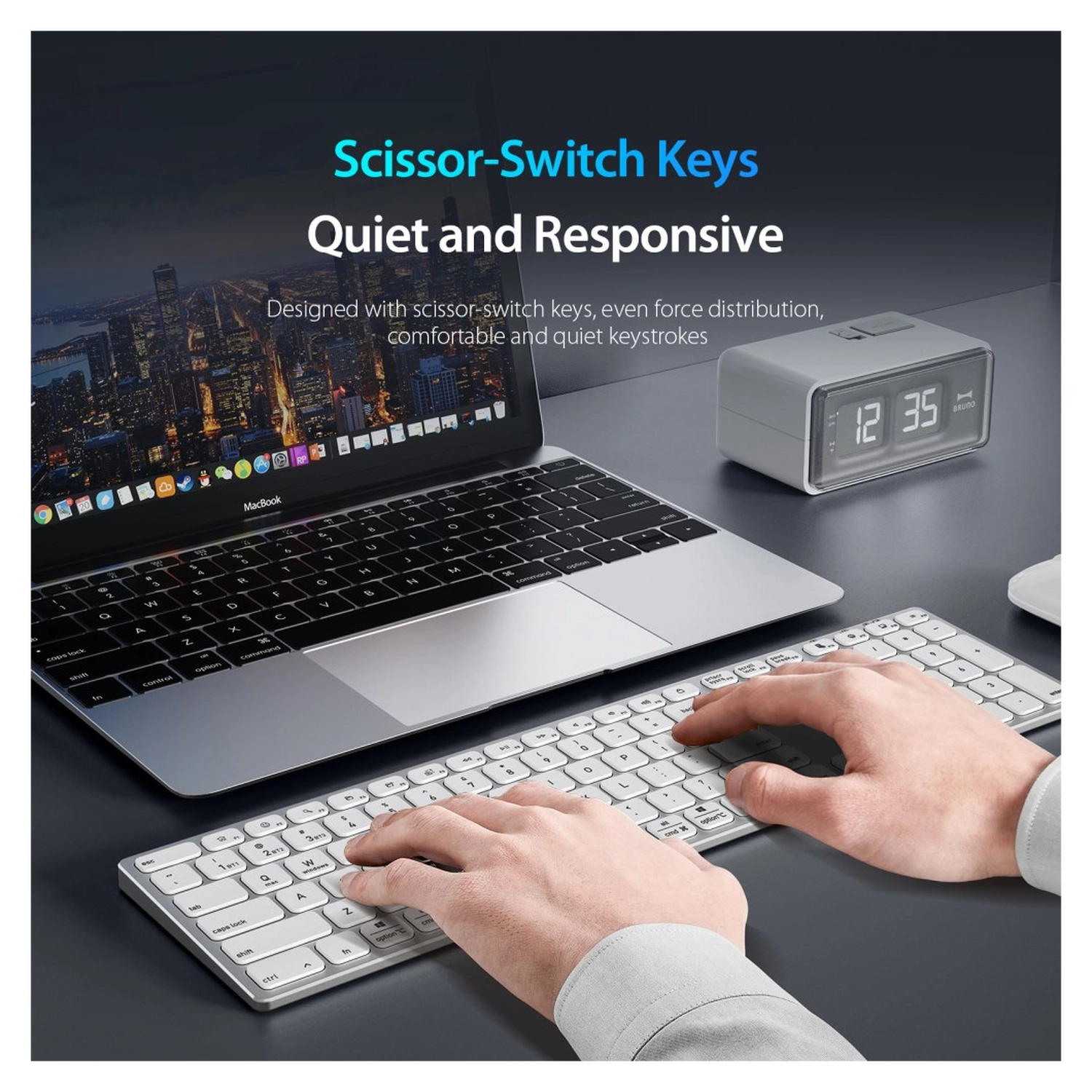 Dux Ducis LK Series Draadloos Toetsenbord Bluetooth Keyboard Wit afbeelding 3