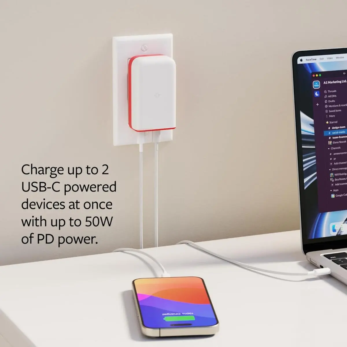 Twelve South PlugBug 2-in-1 PD USB-C Oplader met Apple Find My 50W afbeelding 4