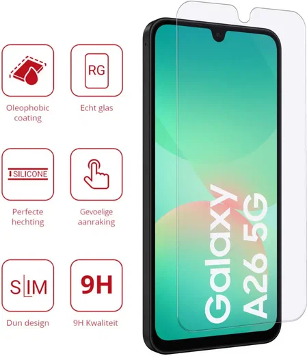 Rosso Samsung Galaxy A26 9H Tempered Glass Screen Protector afbeelding 2