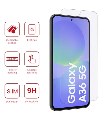 Rosso Samsung Galaxy A36 9H Tempered Glass Screen Protector afbeelding 2