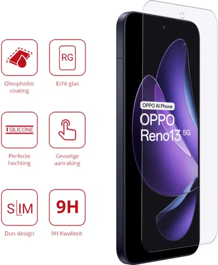 Rosso Oppo Reno 13 9H Tempered Glass Screen Protector afbeelding 2