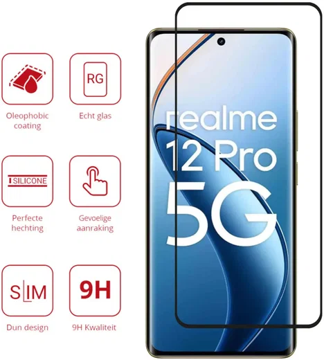 Rosso Realme 12 Pro 9H Tempered Glass Screen Protector afbeelding 2
