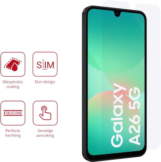 Rosso Samsung Galaxy A26 Screen Protector Case Friendly Folie Duo Pack afbeelding 2